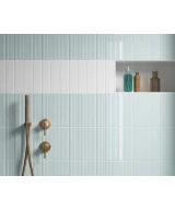 Carrelage Lumina White Alyssum 6x24,6 cm - vue d’ambiance