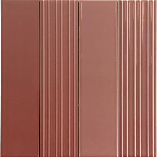 Carrelage Lumina Rivia Roan Rouge Mat 6x24,6 cm - détail du carreau 2