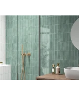 Carrelage Miyako Oil Blue Gloss 5x15 cm - vue d’ambiance