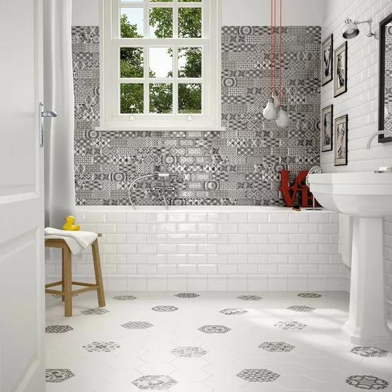 Carrelage Hexatile White Mat 17,5x20 cm - vue d’ambiance