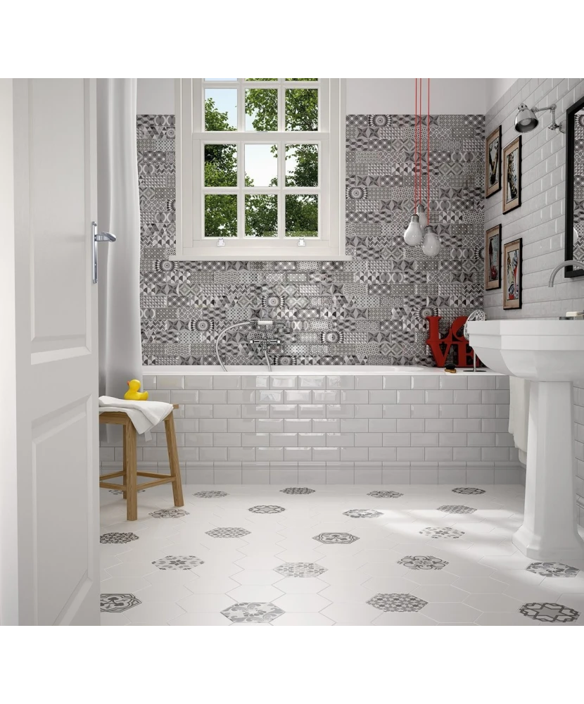 Carrelage Hexatile White Mat 17,5x20 cm - vue d’ambiance 3