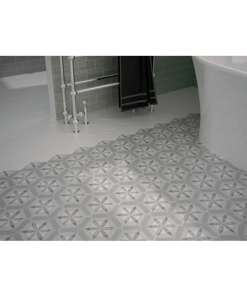 Carrelage Hexatile White Mat 17,5x20 cm - vue d’ambiance 7