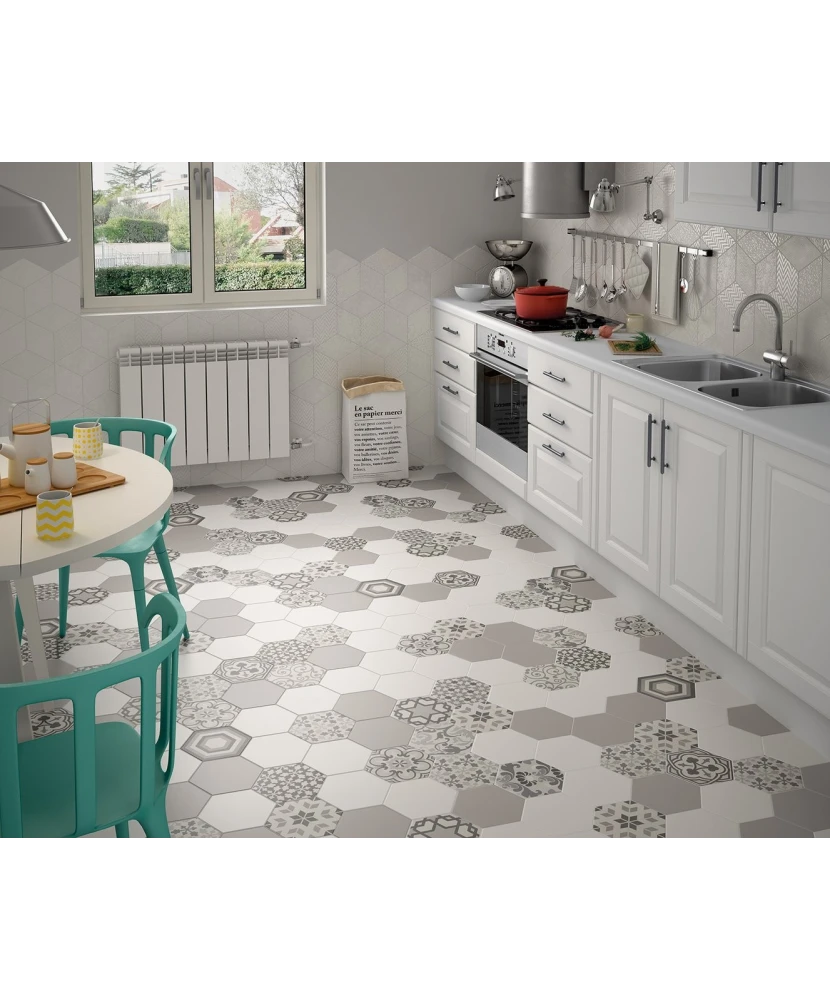 Carrelage Hexatile White Mat 17,5x20 cm - vue d’ambiance 8