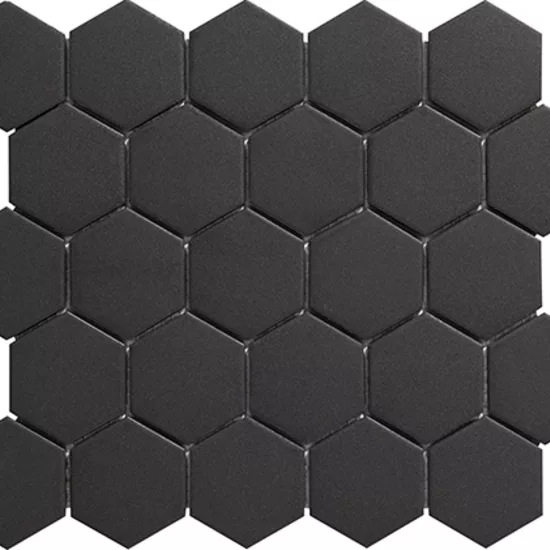 Carrelage Hexagone 5x5 sur trame Carbonio