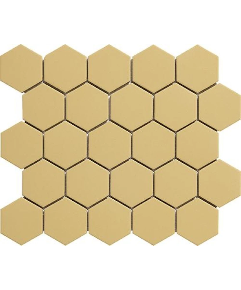 Carrelage 5x5 Hexagone sur trame Ottone