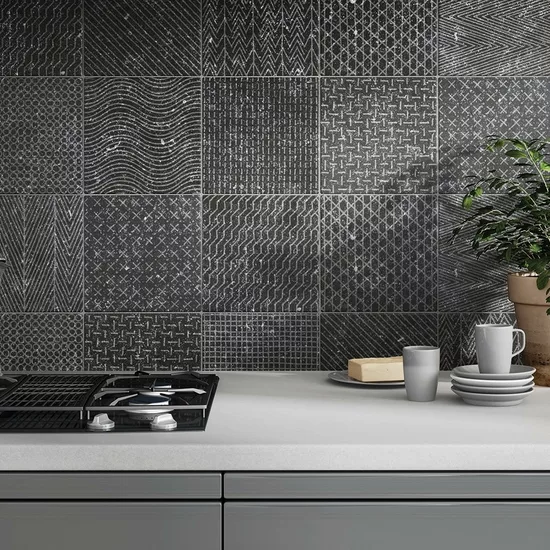 Carrelage Coralstone Gamut Black 20x20 cm - vue d’ambiance