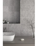 Carrelage Coralstone Gamut Grey 20x20 cm - posé en salle de bain