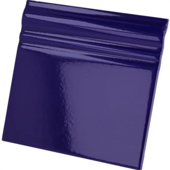 Plinthe 15x15 Bleu Cobalt Brillant - détail de la plinthe