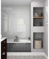 Carrelage Evolution Light Grey 15x15 cm - posé en salle de bain