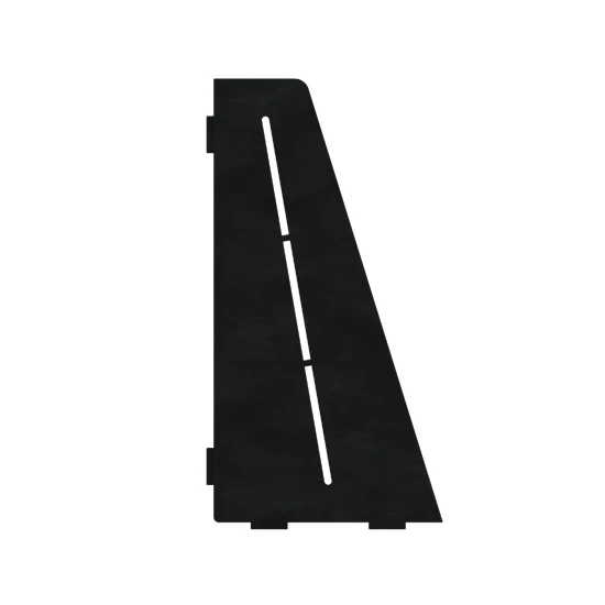 Porte-savon rectangle biseauté 310 mm - Noir laqué structuré Profil Pros