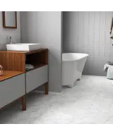 Carrelage Carrara Inmetro Mat 7,5x15 cm - posé en salle de bain