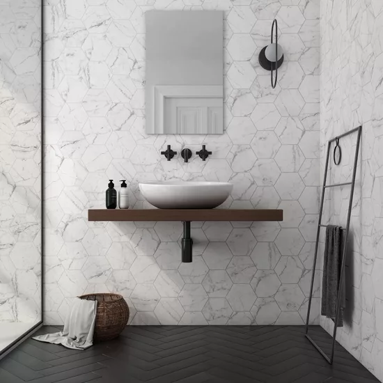 Carrelage Carrara Hexagon 17,5x20 cm