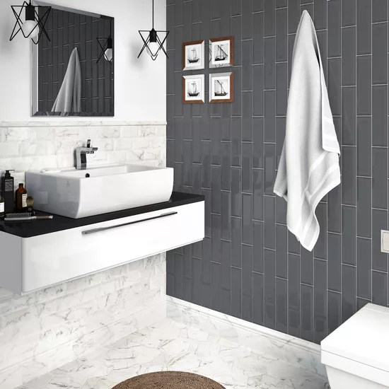 Pièce spéciale Pencil Bullnose Carrara 3x15 cm