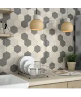 Carrelage Scale Hexagon Light Grey 12,4x10,7 cm - vue d’ambiance 2