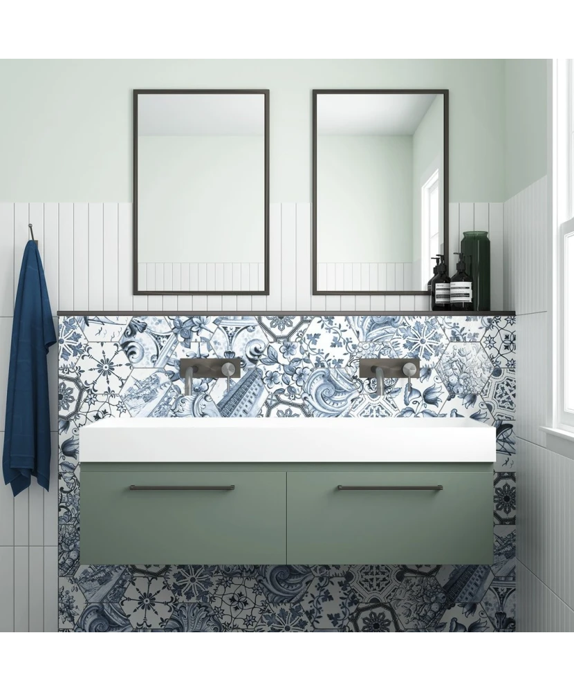 Carrelage Evolution White Mat 5x40 cm - vue d’ambiance 2